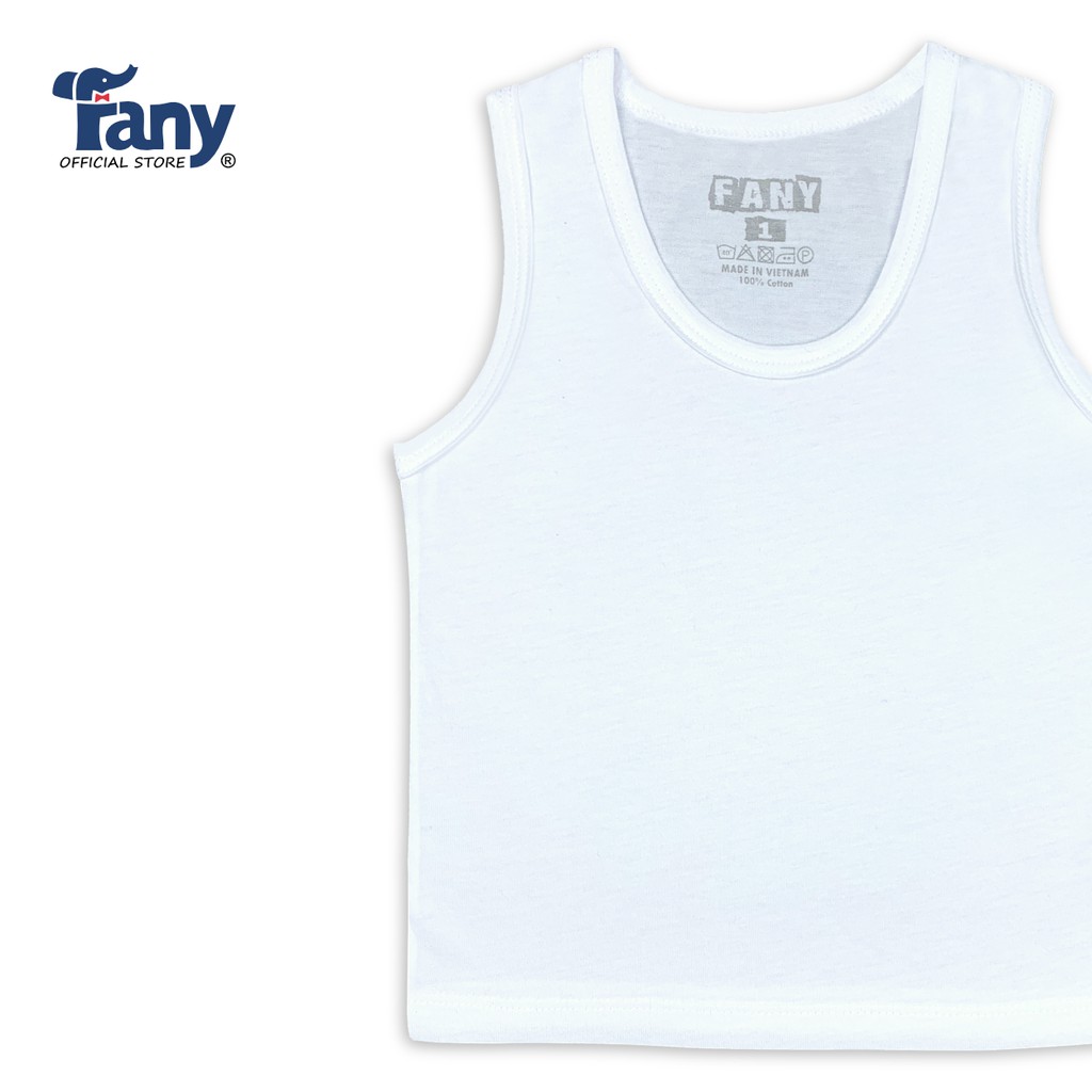 Set 5 áo ba lỗ trắng CK Fany® size 6-10 cho trẻ từ 3-8 tuổi 100% cotton mềm mại thấm hút tốt 5 áo/ bịch