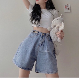 🌟quần ngố đai nút + crop trơn
