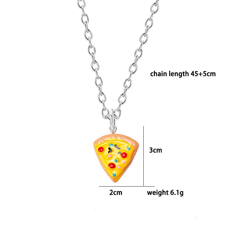 Vòng cổ Tình Bạn Mặt Nhựa Resin Hình Pizza 6 Thời Trang Cho Nam Và Nữ Best Friend Heart Pendant Necklace Adjustable Choker Jewelry Sets Geometry Couple Gift Party Jewelry Accessories Gift