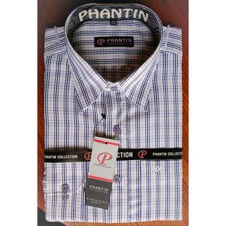 Áo sơ mi nam công sở cao cấp PHANTIN tay dài size M [Sọc xanh dương đen C]
