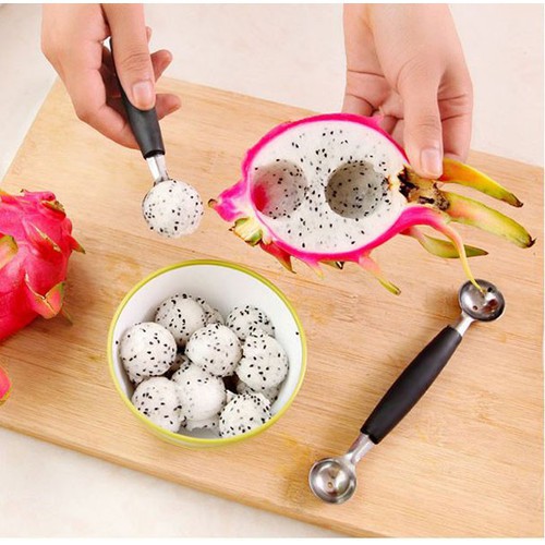 Muỗng múc hoa quả 2 Đầu Inox Làm Bingsu Múc Kem Trái Cây Chuyên Dùng - Dụng cụ làm bánh