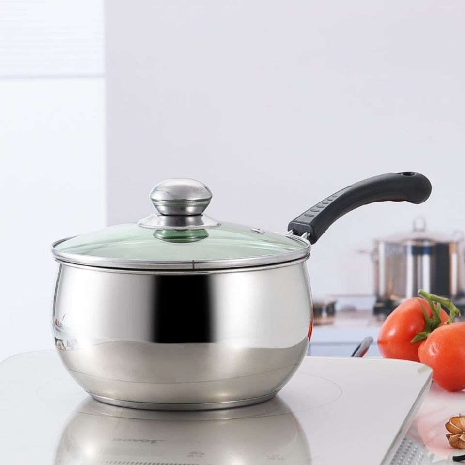 Nồi canh sữa inox mini chống dính nấu mì cháo nóng bếp từ gas thông dụng