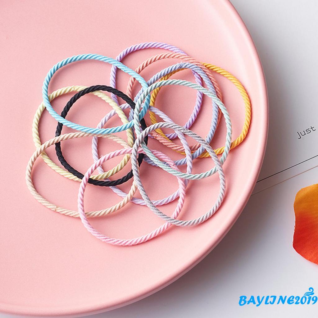 Dây buộc tóc co giãn màu trơn dễ thương thích hợp cho nữ