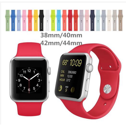 Dây Đeo Silicon Thay Thế Cho Đồng Hồ Thông Minh Apple Watch 38mm 42mm 40mm 44mm Series 3 Series 4 Series 5