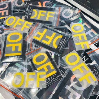 Decal Logo Sticker Patch in áo ủi trực tiếp lên vải hình chữ OFF vàng