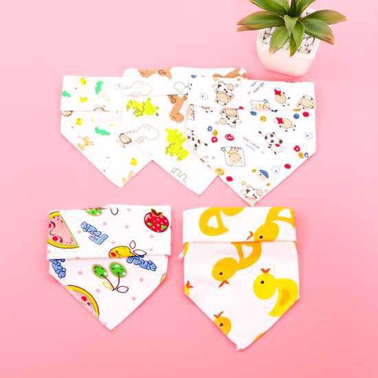 &lt;RẺ VÔ ĐỊCH&gt; Set 3 khăn yếm tam giác 2 lớp cotton có cúc bấm cho bé