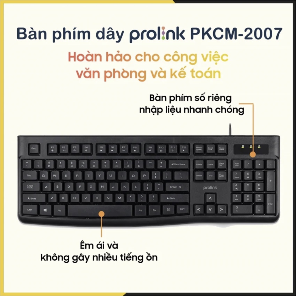 Bàn phím có dây Prolink PKCM-2007
