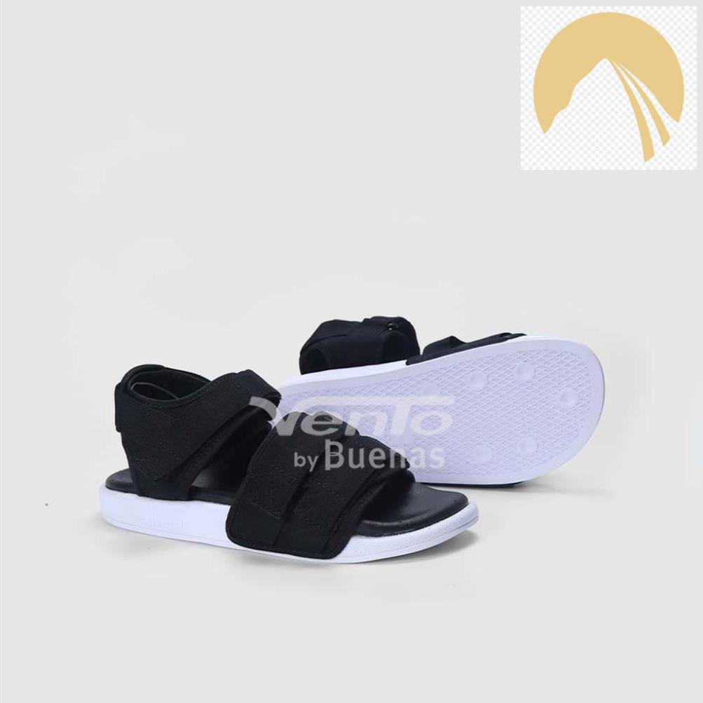 Vento sandal nam nữ chính hãng 1019-02 đen trắng đi học quai ngang - Giày Vento official store
