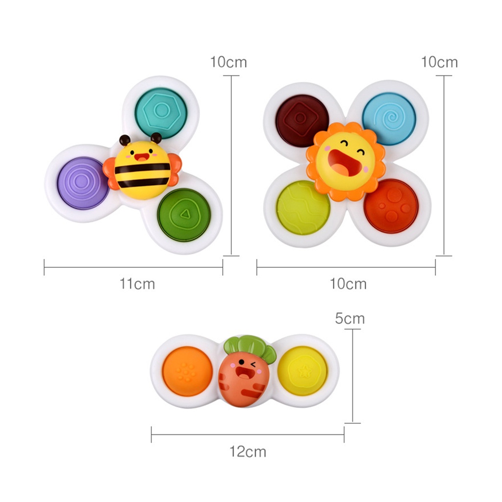 Set 3 Đồ Chơi Con Quay Mềm Mại An Toàn Không Gây Kích Ứng Cho Bé