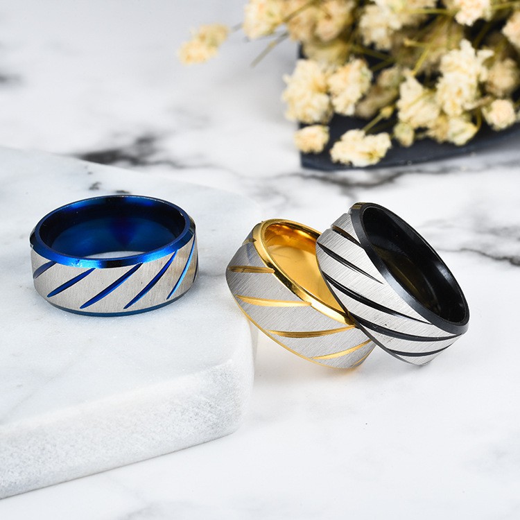 Nhẫn thép Titan mặt đánh bóng gương cảm hứng thời trang nam tính