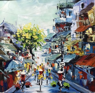 Tranh sơn dầu phố cổ Hà Nội