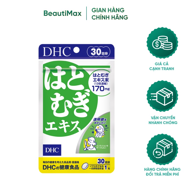 Viên uống trắng da DHC Adlay Extract (30 ngày) BeautiMax