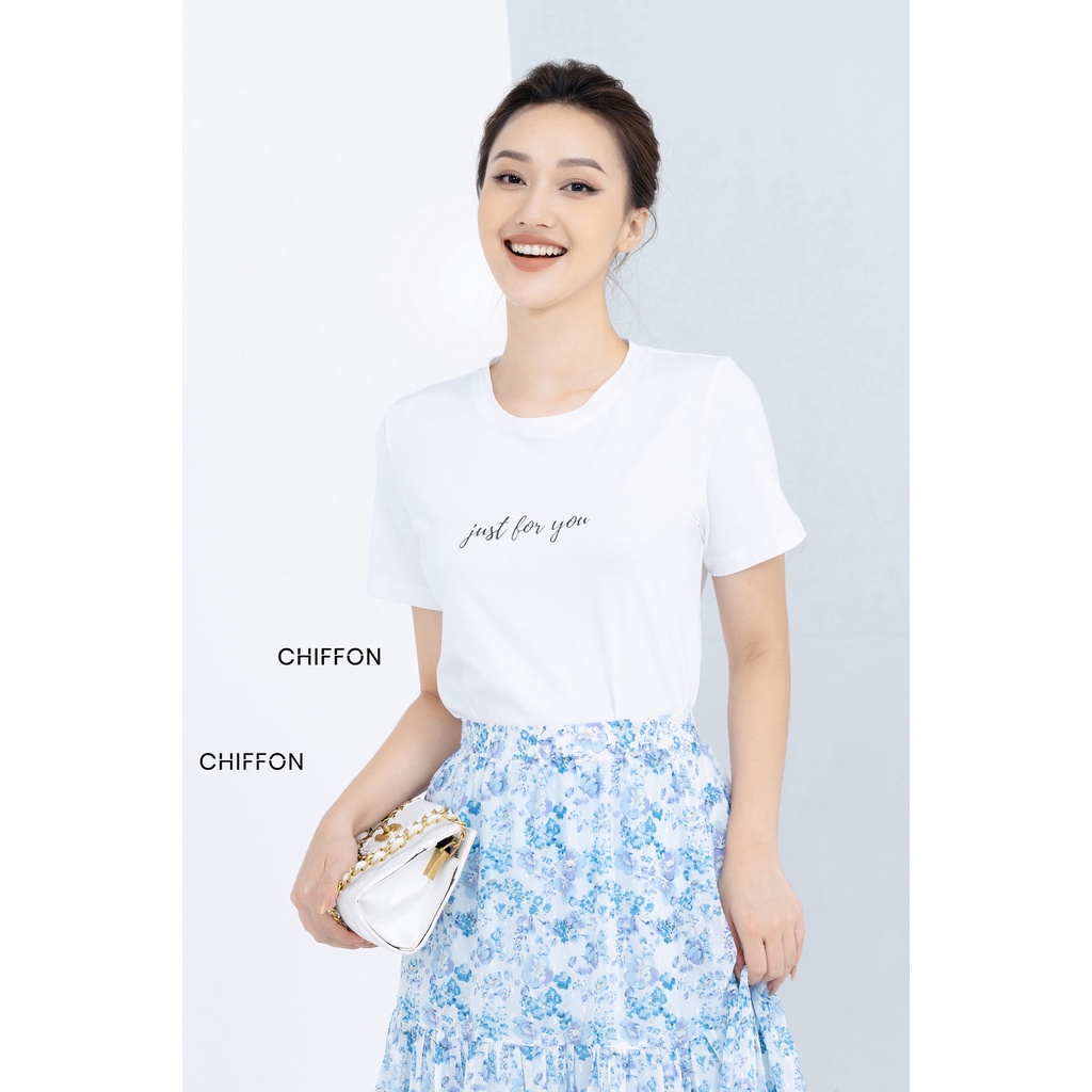 Áo phông nữ thời trang họa tiết chữ cao cấp thiết kế Chiffon, áo thun nữ đẹp