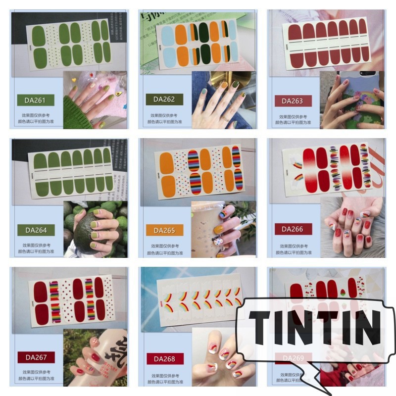 14 nhãn dán trang trí móng tay chống thấm nước phong cách Hàn Quốc TINTIN NAIL06