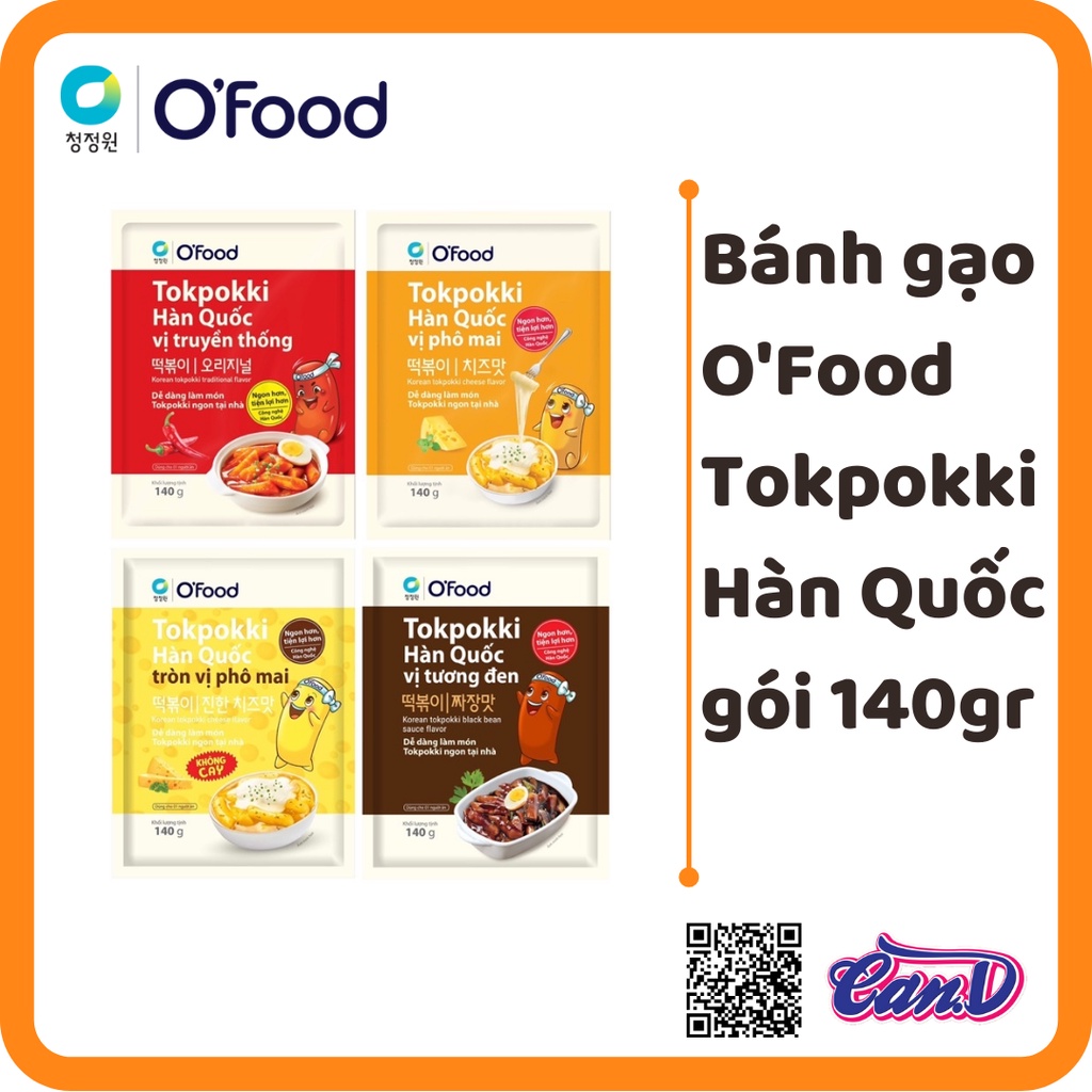 Bánh gạo O'Food Tokpokki Hàn Quốc gói 140gr