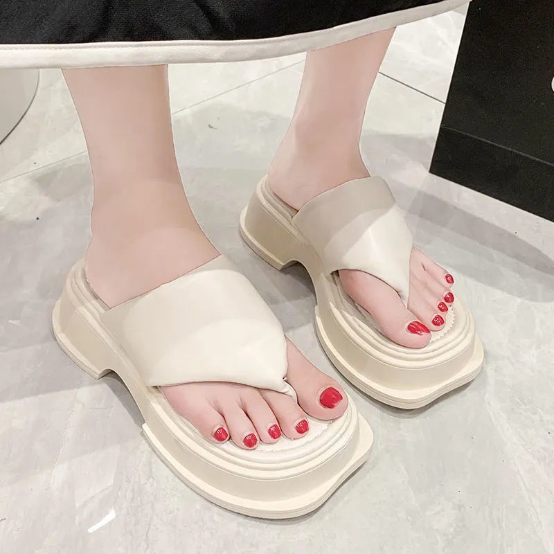 Dép Xỏ Ngón Đế Dày Chống Trượt Thời Trang Mùa Hè Cho Nữ