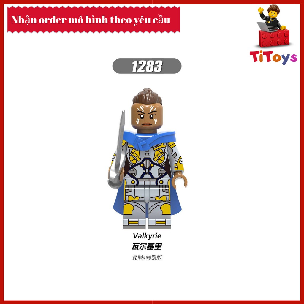 Minifigures Nhân vật siêu anh hùng End Game Captain America Thor Tony Stark Valkyrie -   Đồ chơi Lắp ghép Xếp hình X0260