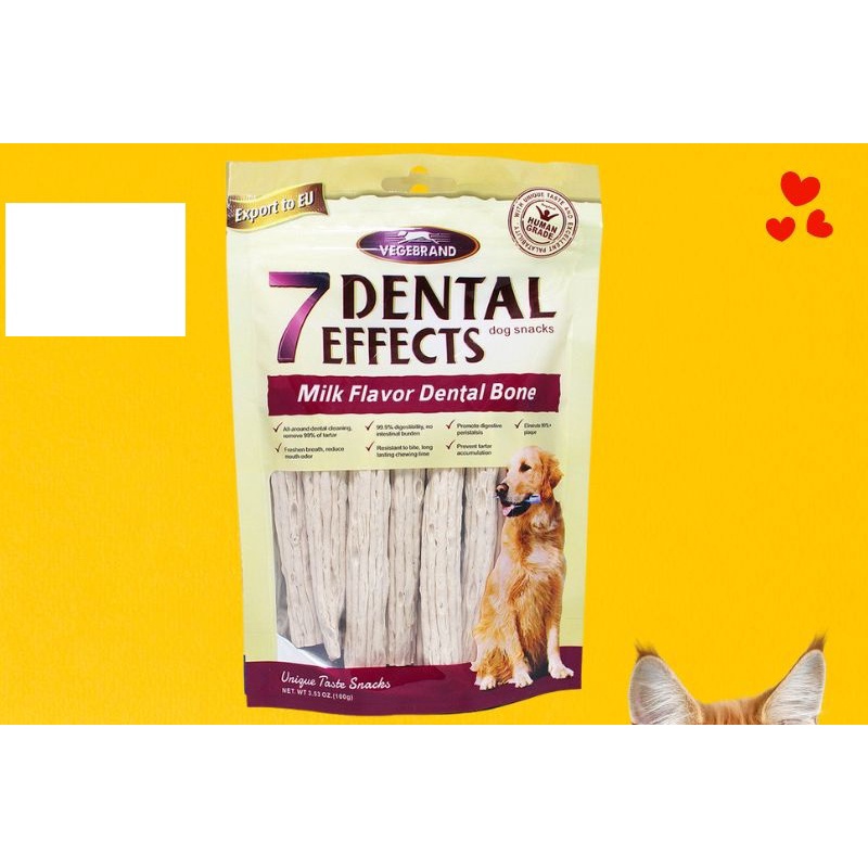 Xương gặm sạch răng cho chó VEGEBRAND 7 Dental Effects Milk Flavor Dental Bone