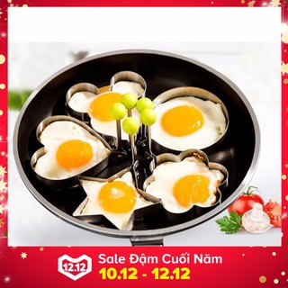 Bộ khuôn chiên trứng tạo hình bằng inox 5 chiếc