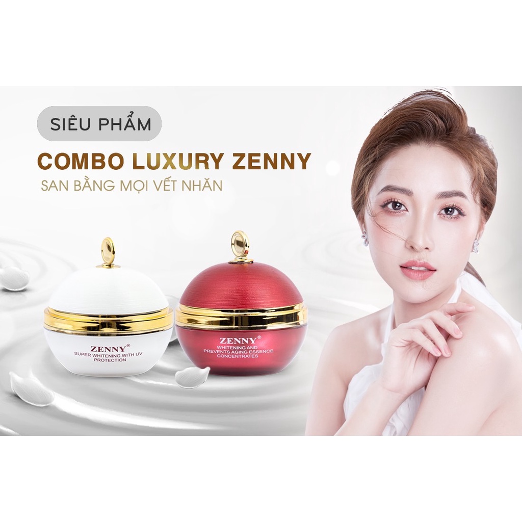 Combo Kem ngăn ngừa sạm nám, tàn nhang, mun, Zenny Luxury-chống lão hoá, dưỡng sáng da