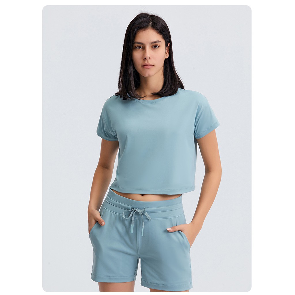 Áo tập thể thao Lululemon Cates Crop Tee - Áo tập thể thao Lulu không logo