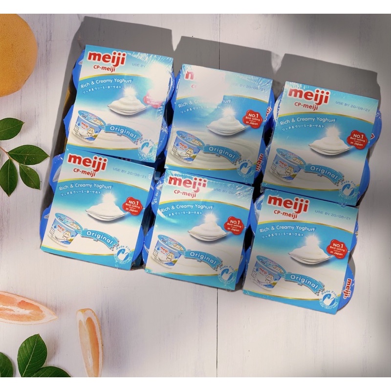 Meiji Sữa Chua Ăn Nguyên Chất 90g/1hộp ( 1 lốc 4 hộp )