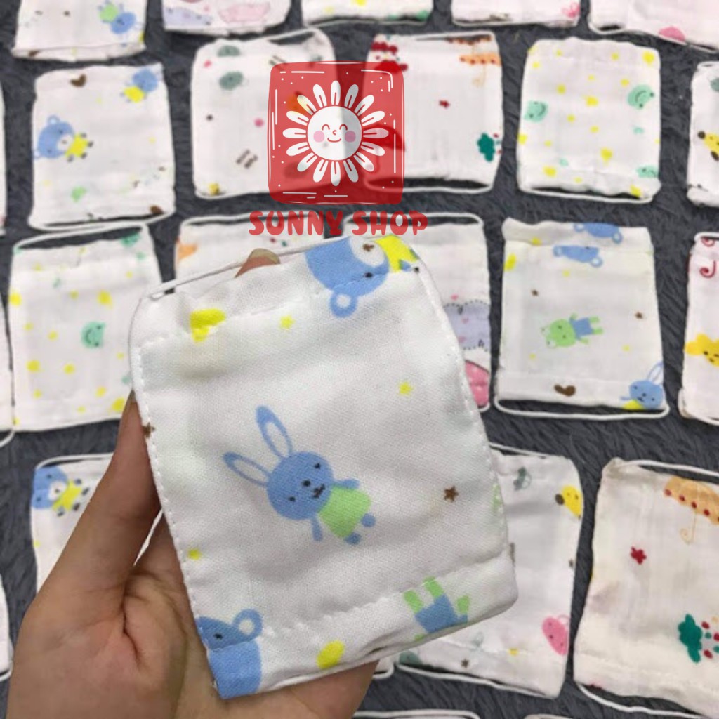 Khẩu trang vải xô và vải xô pha sợi tre cho bé dưới 2 tuổi