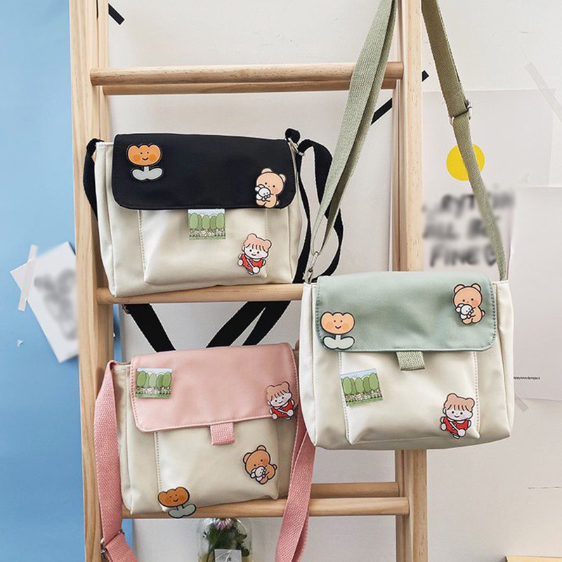 Túi Xách Nữ Túi Vải Canvas Nhỏ Dễ Thương Dễ Phối Đồ Kiểu Dáng Thời Trang