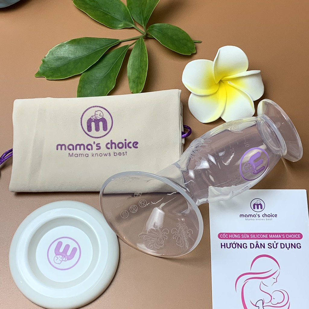 Cốc Hứng Sữa Mama Choice chất liệu silicon cao cấp,hứng sữa, hút sữa bằng tay dễ dàng hàng chính hãng công ty