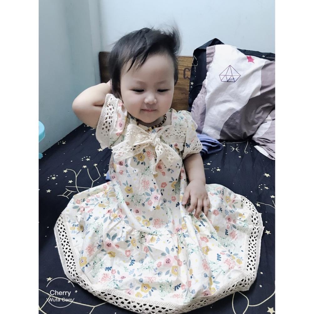 Váy cánh tiên phối nơ ren xinh xắn dành cho bé gái 8-16kg