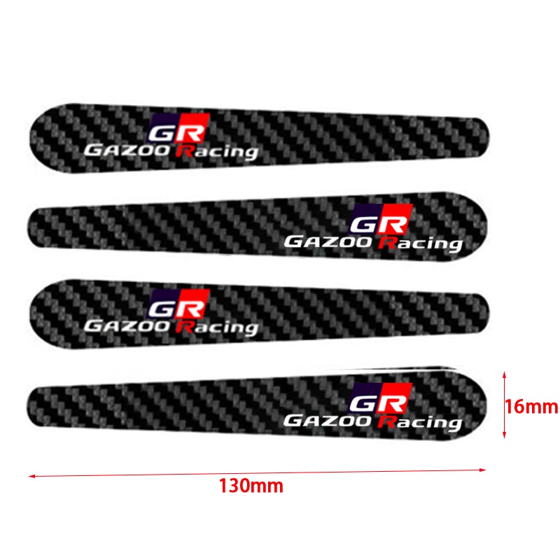 Bộ 4 / 8 Miếng Dán Tay Cầm Bằng Sợi Carbon Cho Toyota GR Gazoo Racing GR Sport Vios CHR Corlla Cross Innova Fortuner Rush Yaris Harrier Accessorie