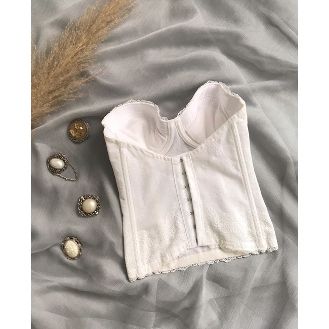 Áo corset trắng cúp ngực 2hand