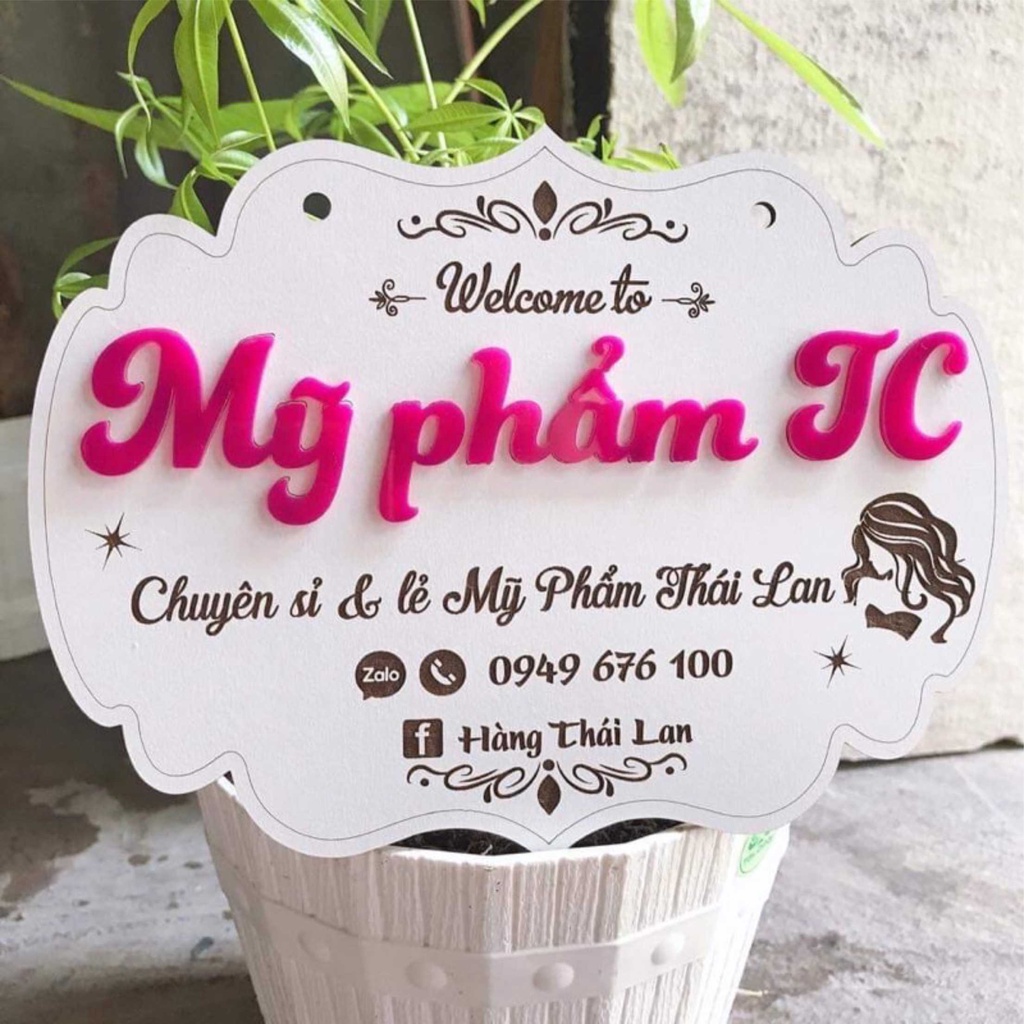 Bảng gỗ tên shop chụp hình sản phẩm nail, mi, shop mĩ phẩm, shop thời trang. Tạo đấu ấn riêng cho cửa hàng bạn.