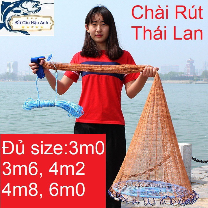 Chài rút đĩa bay sợi dù Thái Lan cao cấp, chài dù đánh cá.