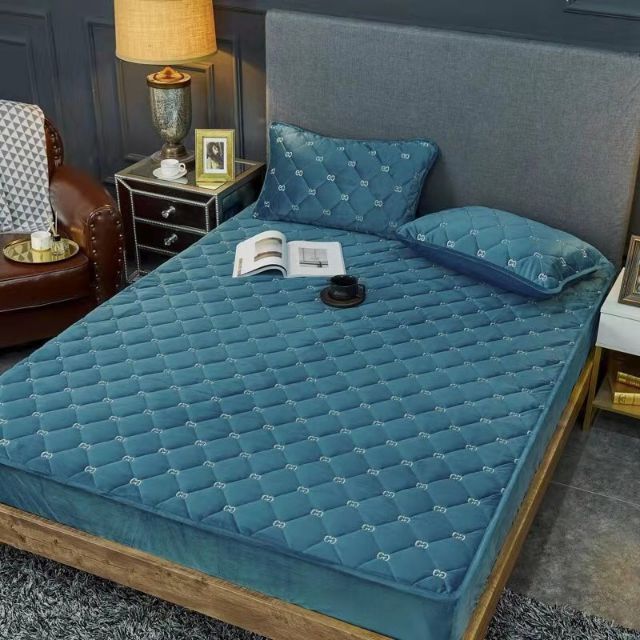 Bộ ga gối nỉ nhung muji trần thêu cao cấp( hàng xuất nhật) | BigBuy360 - bigbuy360.vn