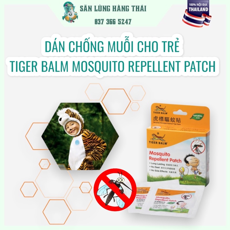 Dán Chống Muỗi Cho Bé Tiger Balm Mosquisto Repellient Patch Thái Lan