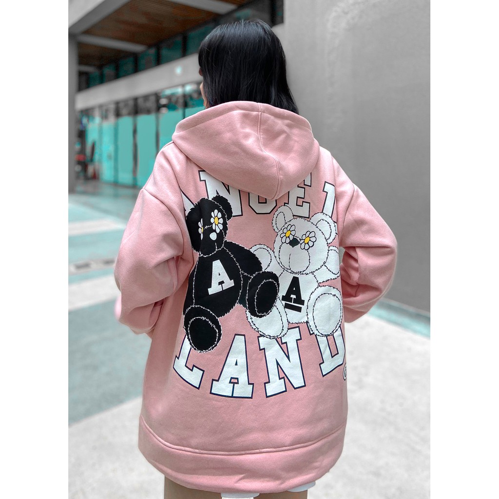 ÁO HOODIE KHÓA KÉO ANGEL-LAND SUNDAY TEDDY HỒNG | BigBuy360 - bigbuy360.vn