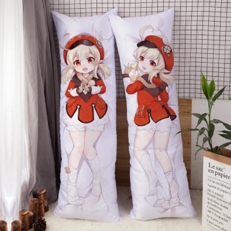 【Ready Stock】Genshin Impact long Body Pillow Cover Peach Skin Pillowcase Double Sided Print girl gift