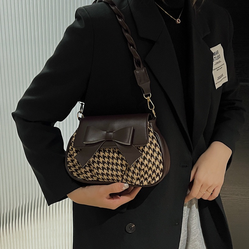 Túi đeo chéo IELGY thời trang in hoa văn houndstooth dành cho nữ