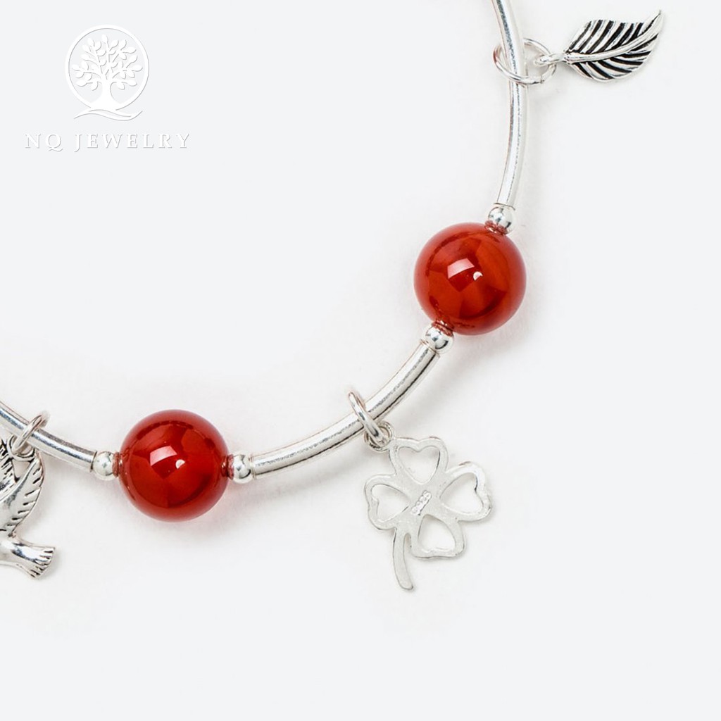 Vòng tay kết charm chim én bạc - NQ Jewelry