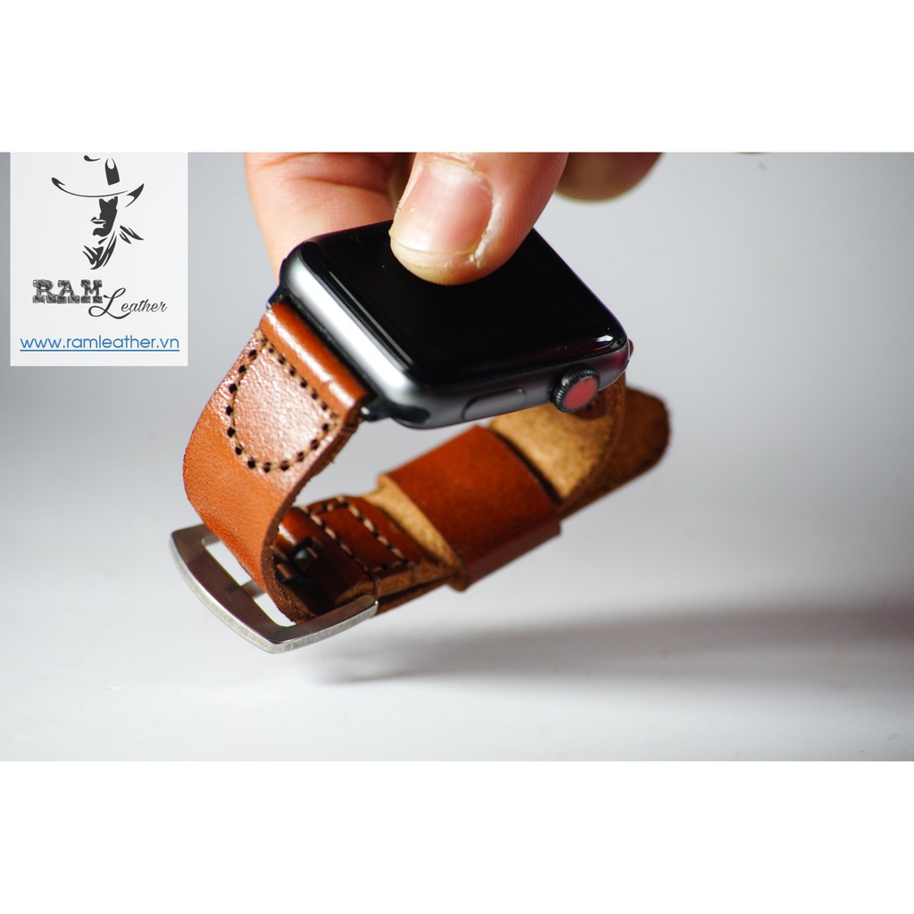 Dây đồng hồ Apple Watch , Iwatch , Iphone Watch Da Bò Phong Cách Phi Công RAM Leather Pilot Vachetta  Bền Đẹp