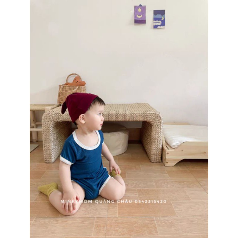 [MINKYMOM] BỘ CỘC VIỀN TRẮNG THUN TĂM MÁT LẠNH MINKY MOM QUẢNG CHÂU CHO BÉ TRAI BÉ GÁI