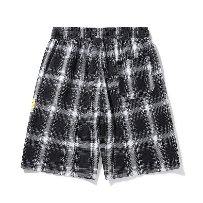 Quần Short Thể Thao Ống Rộng Họa Tiết Ca Rô Thời Trang Dành Cho Nam