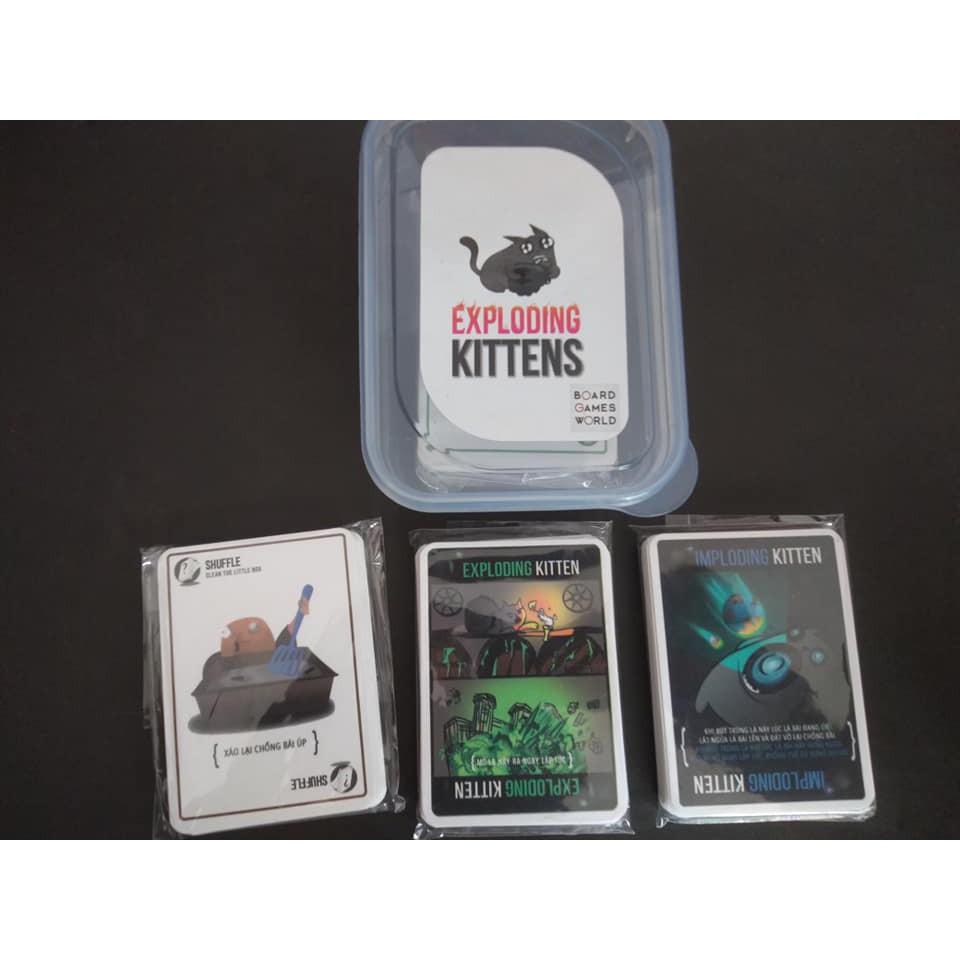 COMBO MÈO NỔ 16+ VS 3 MỞ RỘNG - EXPLODING KITTEN - VIỆT HÓA/TIẾNG ANH - GIÁ RẺ - CHẤT LƯỢNG CAO - HỘP NHỰA