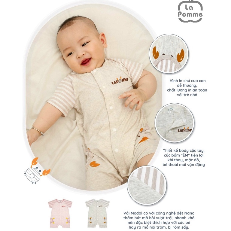 Body cộc tay La Pomme chất cotton mềm mịn thoáng mát (JS059)