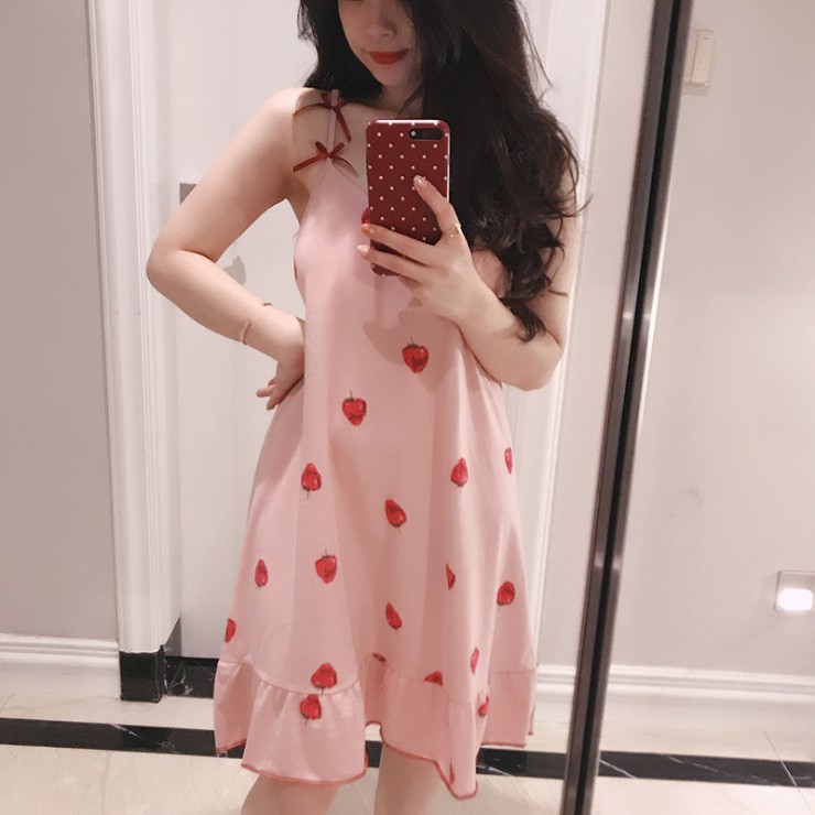 Đầm Ngủ 2 Dây Kèm Bra Lót Mút Dễ Thương (7 mẫu) - DN002 | BigBuy360 - bigbuy360.vn