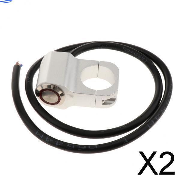 Công Tắc Đèn Pha Gắn Tay Lái Xe Mô Tô Bằng Thép Không Gỉ Màu Đỏ 2x25mm