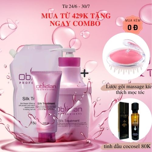 HẤP DẦU DƯỠNG TÓC SIÊU MỀM MƯỢT Silk Treatment OBSIDIAN 1500ML