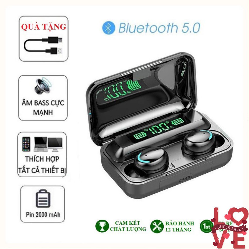 Tai Nghe Bluetooth 5.0 Amoi F9 Pro Không Dây True Wireless Bản Quốc Tế Nút Cảm Ứng Kiêm Sạc Pin Dự Phòng - F9 PRO | BigBuy360 - bigbuy360.vn