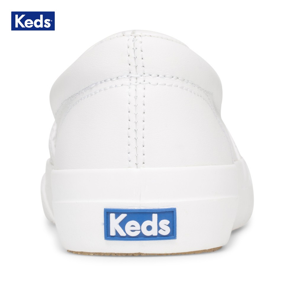 Giày Keds Nữ - Anchor Slip-on Leather White - KD060435